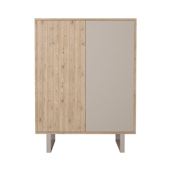 Dulap gri/în culoare naturală cu aspect de lemn de stejar 90x120 cm Millay – Marckeric