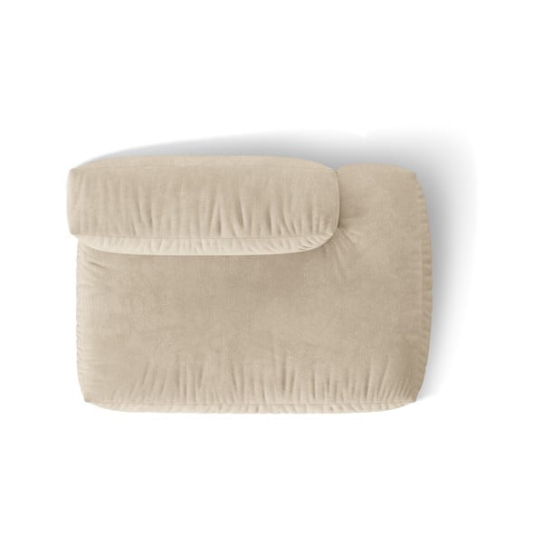 Modul pentru canapea modulară bej cu tapițerie din catifea (cu colț pe partea dreaptă) Martina – Micadoni -image-3