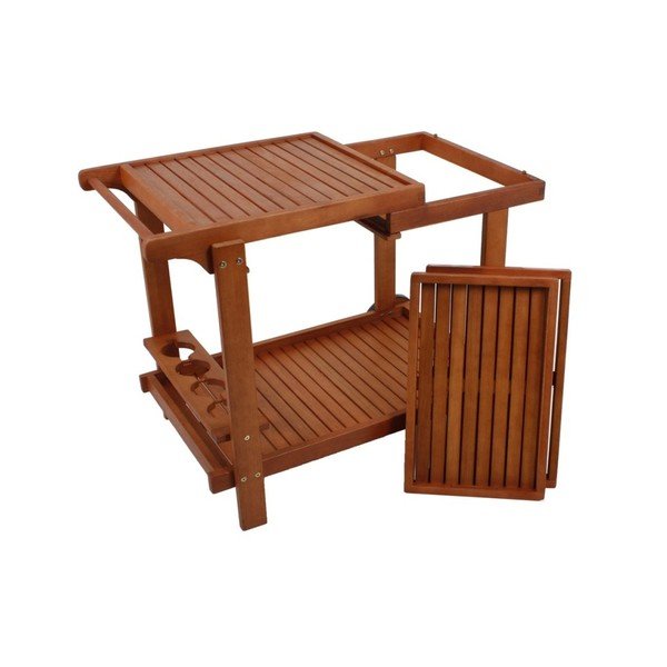 Masă de servire pentru grădină din lemn de eucalipt 60x100 cm Hayward – Garden Pleasure-image-1