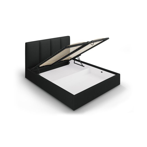 Pat dublu Mazzini Beds Juniper, 140 x 200 cm, negru-image-3