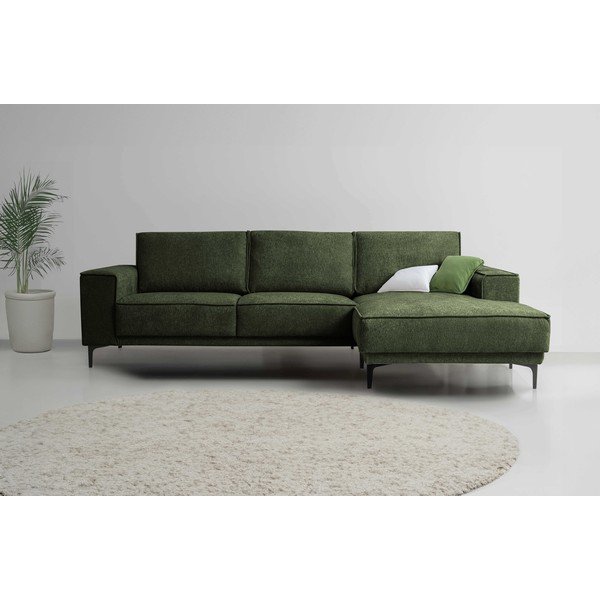 Colțar verde cu tapițerie din chenille (cu colț pe partea dreaptă/cu șezlong) Copenhagen – Scandic-image-1