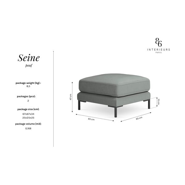 Taburet Interieurs 86 Seine, gri închis-image-3
