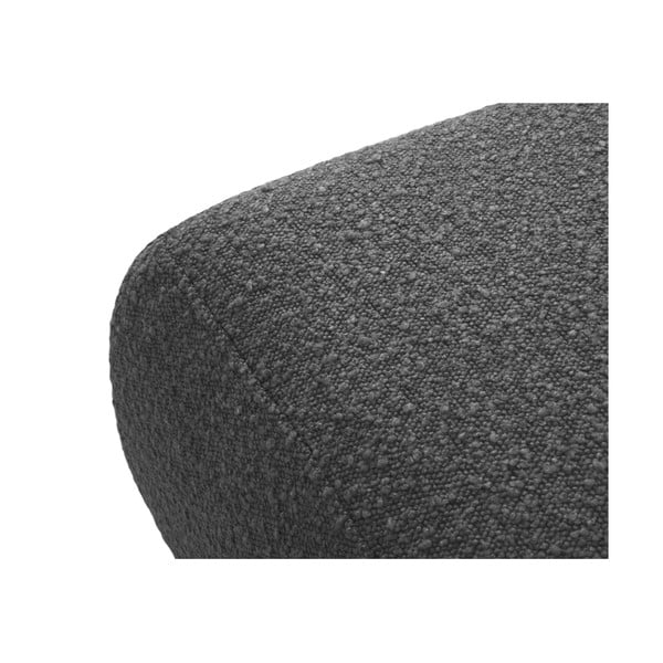 Taburet gri închis cu tapițerie din stofă bouclé Molino – Micadoni Home-image-2