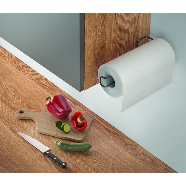 Suport de perete pentru prosoape de bucătărie Metaltex, negru-image-3