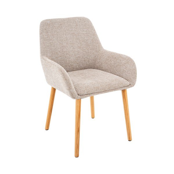 Scaune de dining bej cu cotiere 2 buc. din material textil Carlton – Støraa-image-3