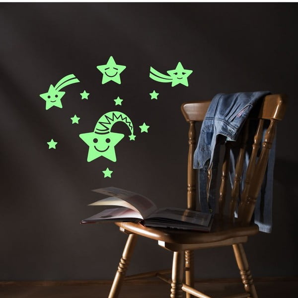 Autocolant fosforescent Fanastick Smiling Stars