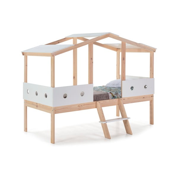 Pat înalt pentru copii Marckeric Compte, 90 x 190 cm, alb-image-2