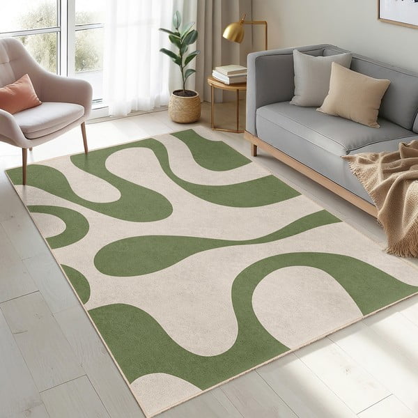 Covor verde lavabil 80x150 cm Matcha Latte – Mila Home-image-4