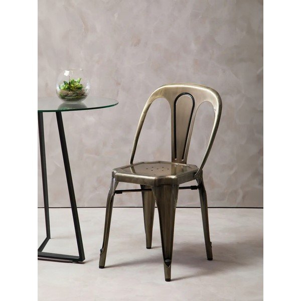 Scaun de dining alămiu din metal Grange – Premier Housewares-image-1