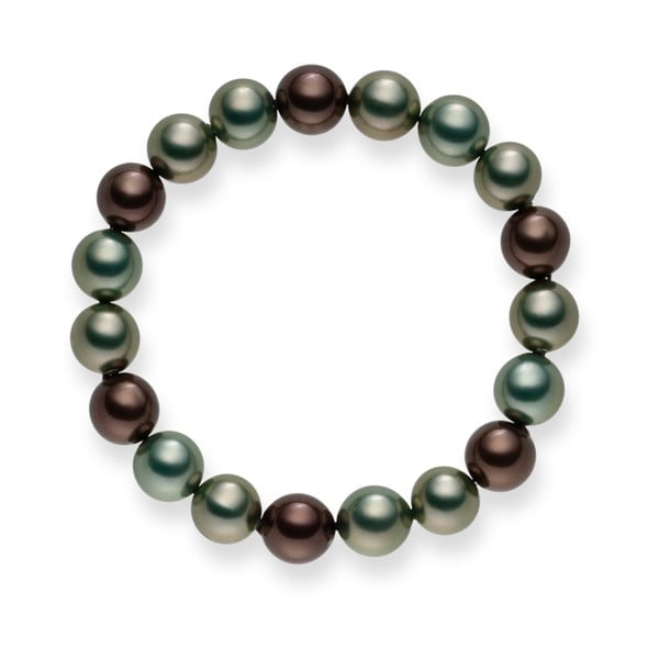 Brățară cu perle Mystic Green Grey, 20 cm