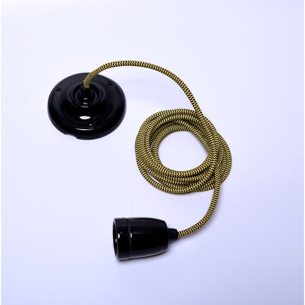 Cablu Filament Style Diamond, mufă neagră, cablu galben