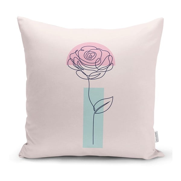 Față de pernă Minimalist Cushion Covers Drawing Flower, 45 x 45 cm