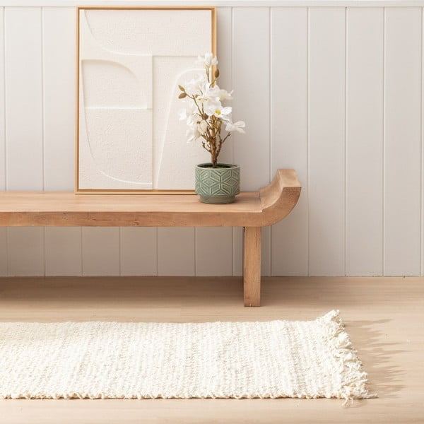 Covor tip traversă crem din iută 70x170 cm Altea – Ixia-image-2