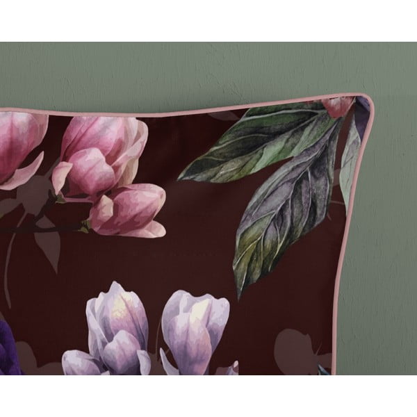 Lenjerie de pat din bumbac organic pentru pat de o persoană Descanso Gerbera, 140 x 220 cm, violet închis-image-3