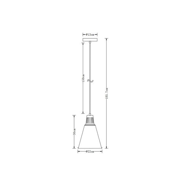 Lustră neagră cu abajur din metal ø 22 cm Gianni – GTV-image-1