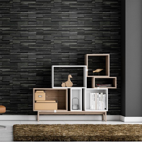Autocolant pentru perete Ambiance Odyssey Facing Anthracite, 40 x 40 cm-image-2