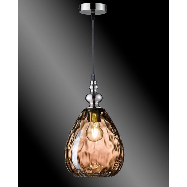 Lustră maro cu abajur din sticlă Uller – Fischer & Honsel-image-1