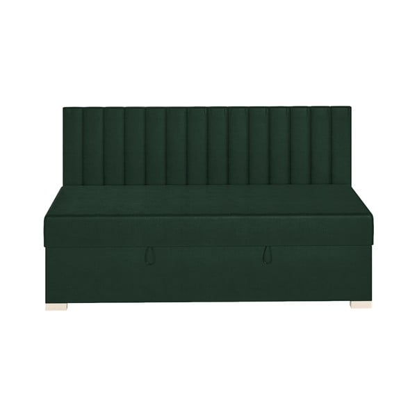 Pat pentru copii  verde închis cu spațiu de depozitare cu saltea 90x200 cm Chill – Ghado