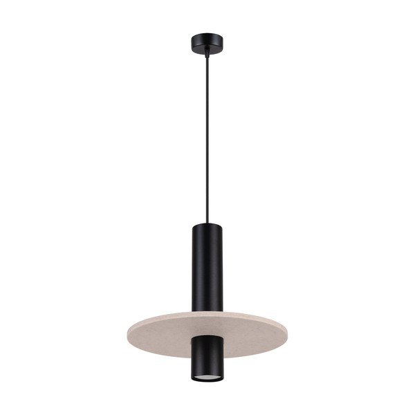 Lustră neagră/bej din metal ø 30 cm Olisa – Sollux