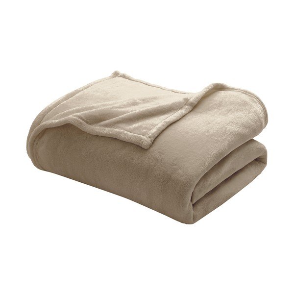 Pătură taupe din microflanel 220x240 cm Flanou – douceur d'intérieur