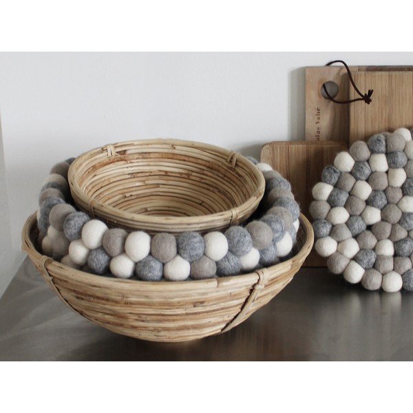 Coș depozitare cu bile din lână Wooldot Ball Basket, ⌀ 28 cm, alb - gri deschis-image-2