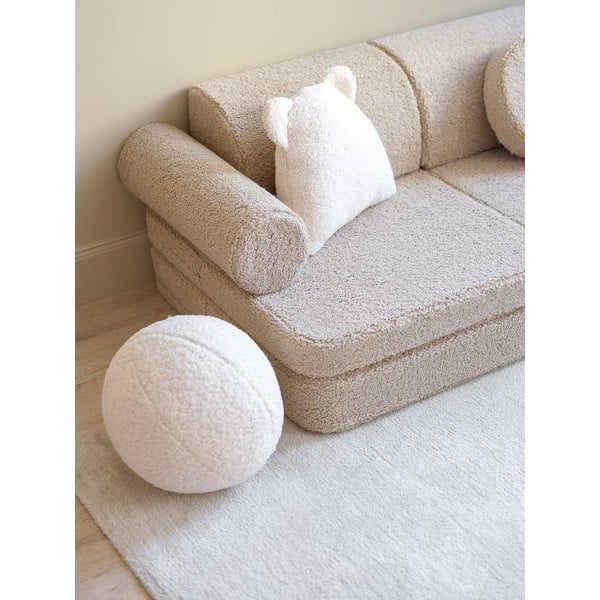 Canapea pentru copii maro deschis cu tapițerie din țesătură bouclé 132 cm Settee – Wigiwama-image-4