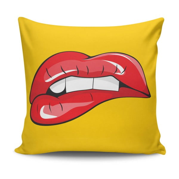 Pernă Red Lips, 45 x 45 cm, cu umplutură