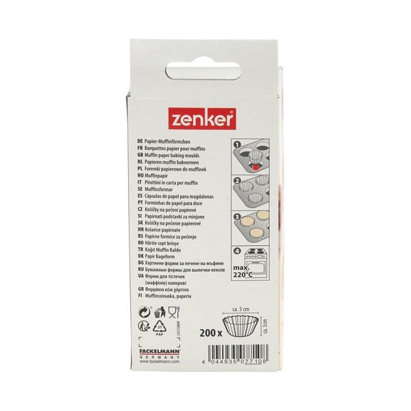 Set 200 cupe de copt din hârtieZenker Muffin, ø 5 cm, alb-image-2