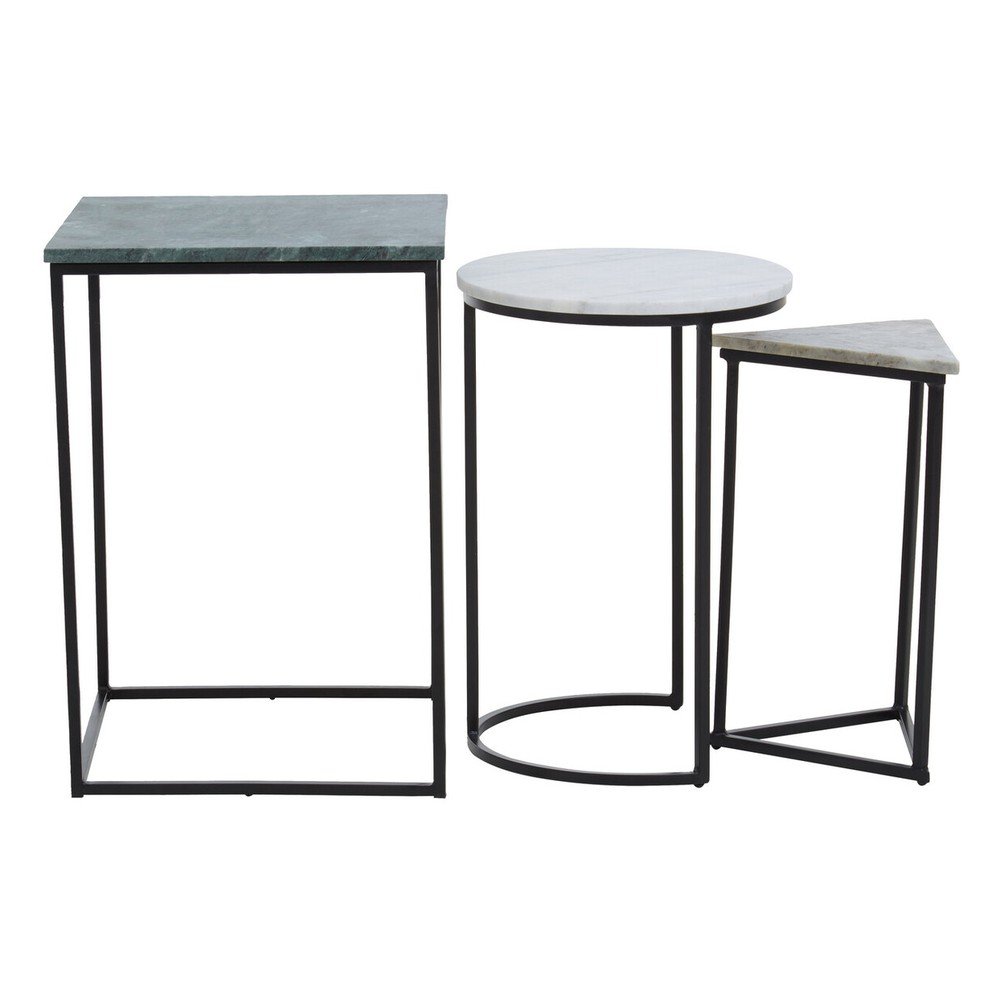 Măsuțe auxiliare 3 buc. cu blat din marmură 40x40 cm Mandoli – Premier Housewares
