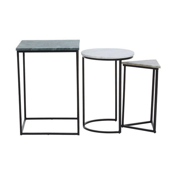 Măsuțe auxiliare 3 buc. cu blat din marmură 40x40 cm Mandoli – Premier Housewares