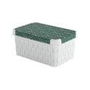 Cutie de depozitare albă/verde din plastic cu capac 29,5x19,5x13,5 cm S – Curver