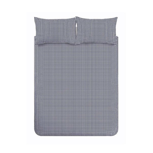 Lenjerie de pat albastru-închis pentru pat dublu/extinsă cu 3 piese 230x220 cm Bamford Gingham Check – Catherine Lansfield