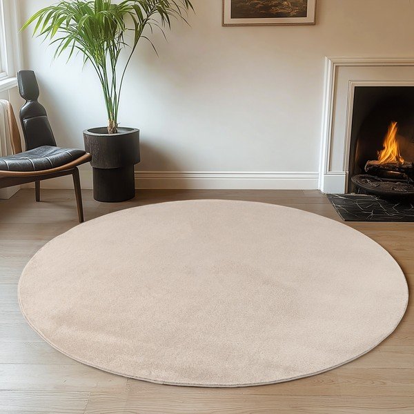 Covor crem lavabil rotund ø 200 cm Joy – Ayyildiz Carpets-image-1