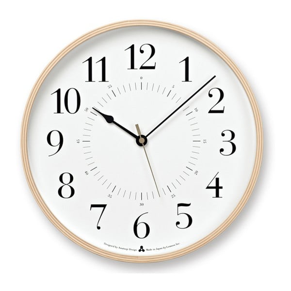 Ceas de perete Lemnos Clock AWA, ⌀ 25,4 cm, alb