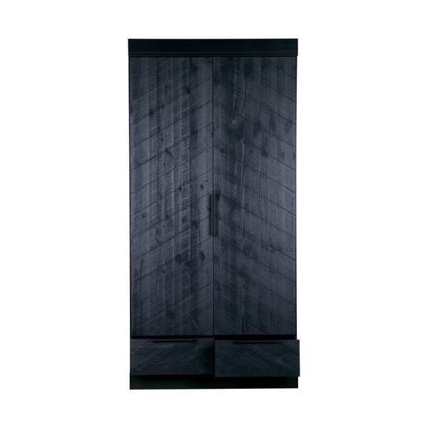 Dulap din lemn WOOOD Herringbone, înălțime 195 cm, negru-image-3