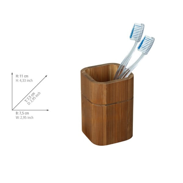 Set de accesorii de baie maro din bambus Serro – Wenko-image-3