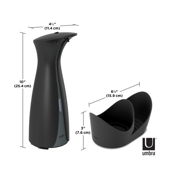 Dozator de săpun lichid negru automat din plastic 250 ml Otto – Umbra-image-2
