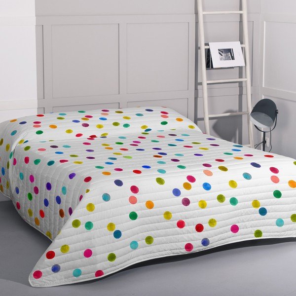 Cuvertură albă matlasată din bumbac 240x260 cm Confetti – Happy Friday-image-1