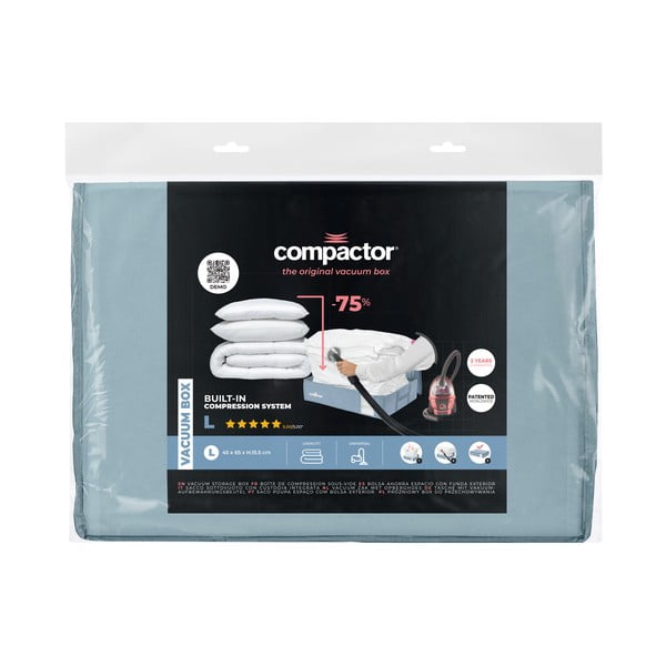 Cutie de depozitare sub pat din plastic cu vacuum 65x45x15,5 cm Blue Edition – Compactor-image-4