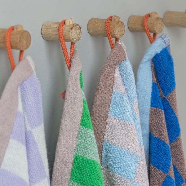 Prosop galben deschis/mov din bumbac organic 70x133 cm Retro – Mette Ditmer Denmark-image-4