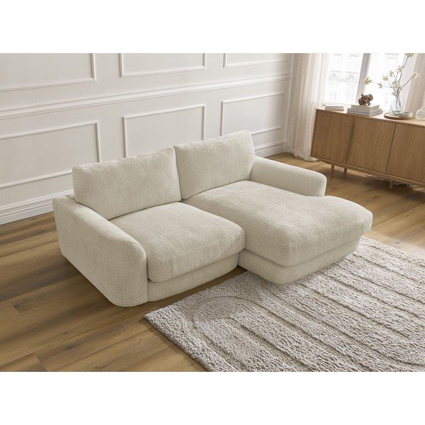 Colțar bej cu tapițerie din chenille (cu colț pe partea dreaptă/cu șezlong) Leonore – Bobochic Paris-image-4