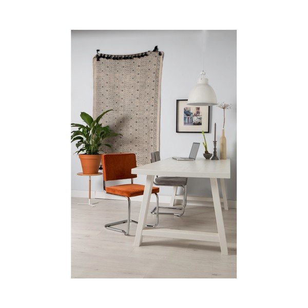 Scaune de dining gri balansoar 2 buc. tapițate Ridge Kink Rib – Zuiver-image-1