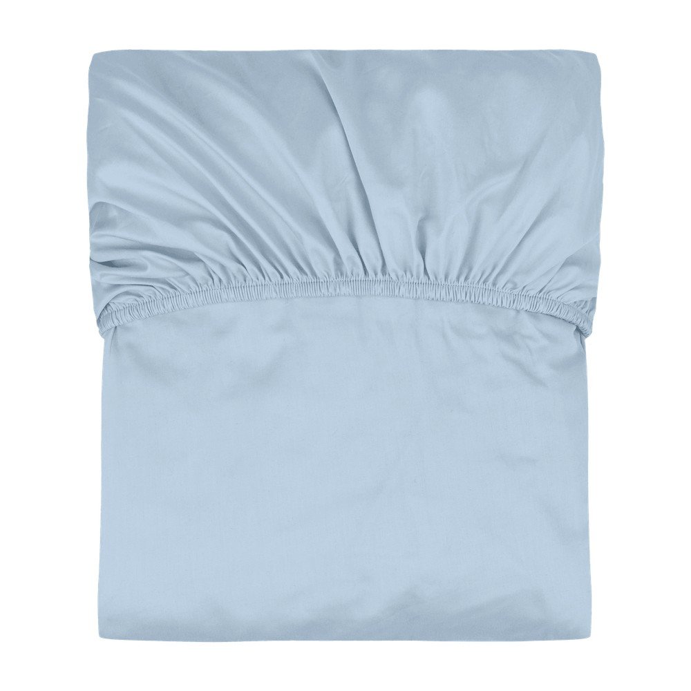 Cearceaf albastru deschis din bumbac cu elastic 180x200 cm Oba – noo.ma