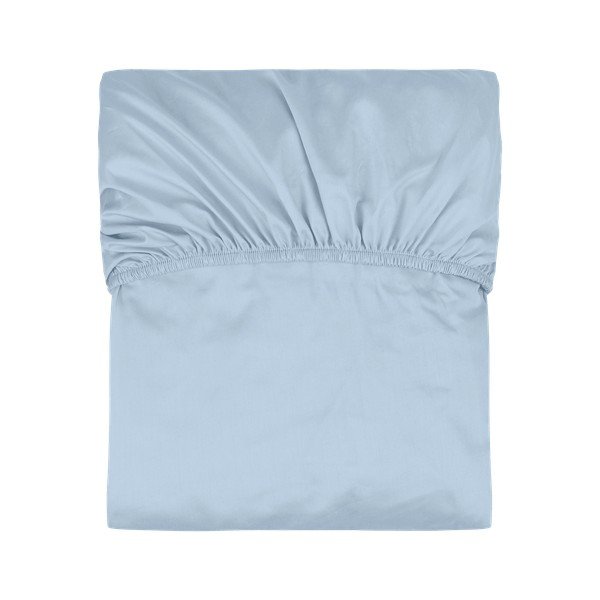 Cearceaf albastru deschis din bumbac cu elastic 180x200 cm Oba – noo.ma
