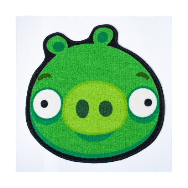 Covor circular Angry Birds Piggy, ⌀ 67 cm, verde