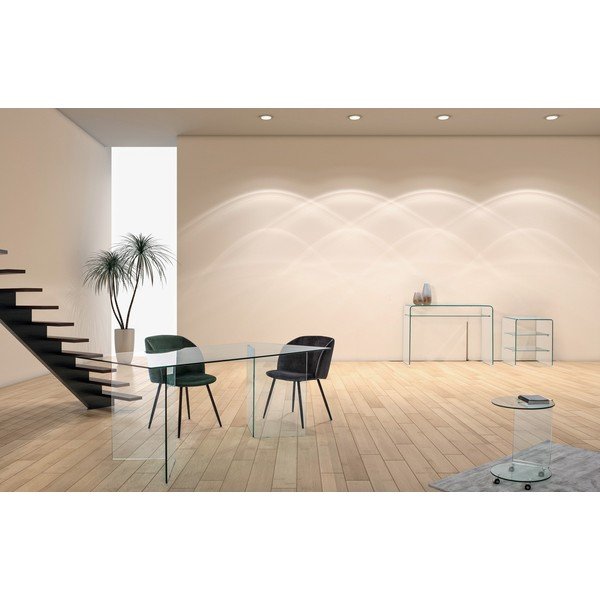 Măsuță auxiliară din sticlă 40x50 cm Iride – Bizzotto-image-4