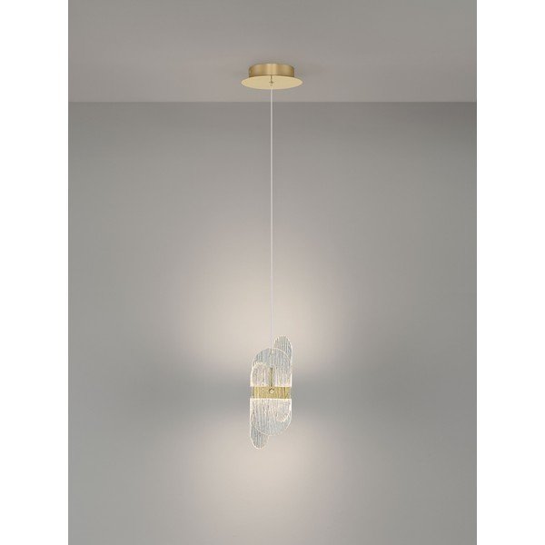 Lustră alămie LED cu intensitate reglabilă din metal cu abajur din sticlă ø 14 cm Lucien – Nova Luce-image-4