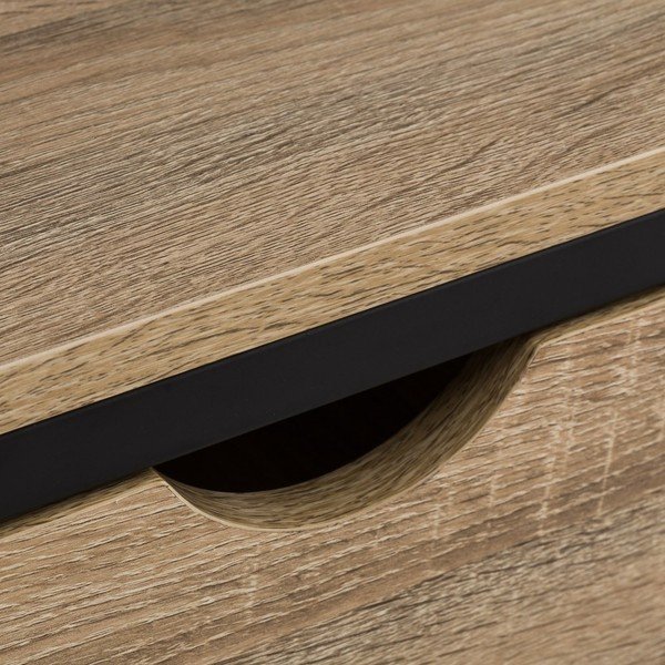 Bibliotecă neagră/  cu aspect de lemn de stejar 60x180 cm Urban – Casa Selección-image-1