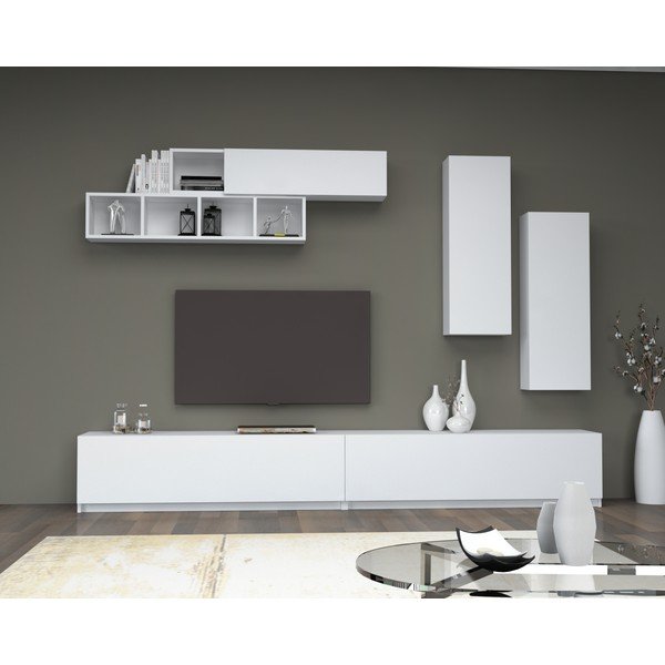 Masă TV albă 140x40 cm Dona - Gauge Concept