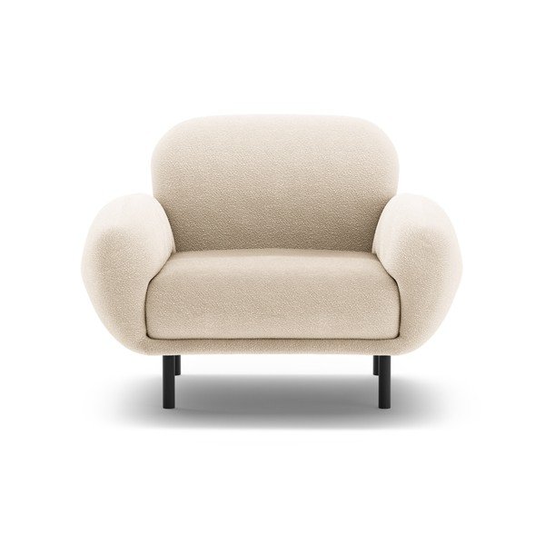 Fotoliu bej cu tapițerie din țesătură bouclé Poppy – Micadoni -image-1